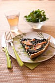 Salmon-spinach savoury tart