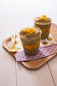 Chia seed,mango and coconut milk desserts