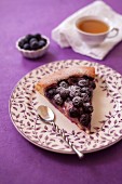 Tarte au sucre with blueberries