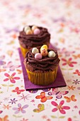 Easter chocolate cupcake nests