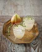 Glasses of pear juice