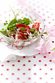 Strawberry salad with radishes