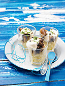 Potatoes with mushrooms in oil and béchamel sauce