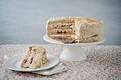 Coffee speculos gingerbread biscuit layer cake