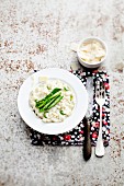 Risotto with parmesan and green asparagus
