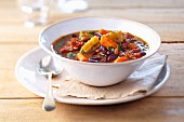 Red kidney bean and meat soup