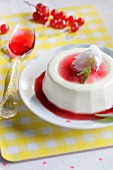 Panna cotta with redcurrant coulis