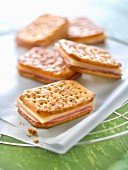 Ham-cheese-Tuc cracker sandwich