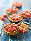 Strawberry and rich tea biscuit tartlets