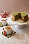 Matcha tea chiffon cake