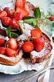 Strawberry and toffee brioche french toast