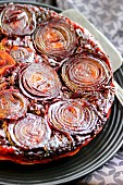 Red onion and red cabbage savoury tatin tart