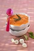 Peach soup with verbana