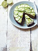 Cucumber,cream cheese and lime savoury cake