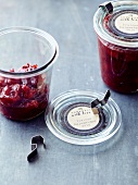Jars of strawberry and balsamic vinaigar jam