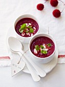 Beetroot soup with feta
