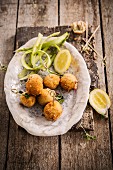 Turkey Croquettes with asparagus