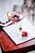 Summer fruit and lime cocktail