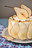 Roquefort,walnut and pear layer cake