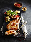 Pork chop with grilled vegetables