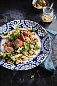 Pork fillet with white beans, peaberries and broccoli