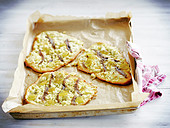 Anchovy,green cherry tomatoes,and feta Turkish pizza