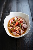 Cold shrimp and radish soup