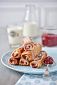 Red berry jam french toast rolls