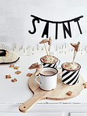 Viennese hot chocolate and milk chocolate clog pops
