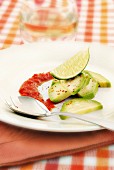 Avocado with lime and pepper puree with Espelette pepper