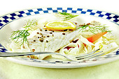 Spicy bass fillet with fennel
