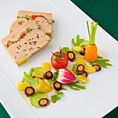 Foie gras with crisp summer vegetables