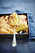 Potato and bacon gratin with mustard