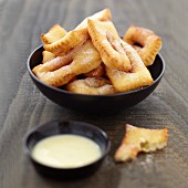 Bugnes with custard