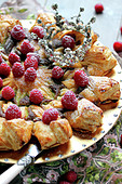 Pistachio and Raspberry Puff Pastry Tart