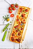 Yellow and red tomato tart (vegetarian)