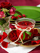 Jam with rose petals