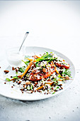 Lebanese wild rice and vegetable warm salad