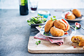Potato and diced bacon croquettes