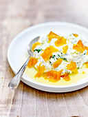 Fromage Frais With Herbs,Poutargue Flakes And Honey