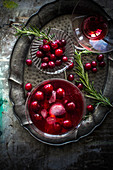 Cranberries And Rosemary Cocktail
