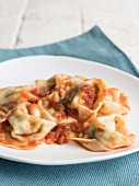 Spinach Tortellonis In Tomato Sauce