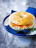 Smoked salmon, fromage frais and chive Nordic bagel