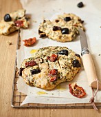 Herb, sun-dried tomato and black olive Fougasse