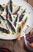 Boquerones, anchovies marinated in garlic