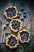 Blueberry and rosemary tartlets