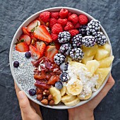 Fruit bowl with chia seeds
