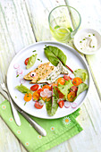 Fish-shaped salmon and scallop Easter terrine