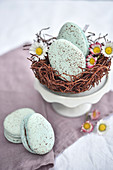 Macarons in the shape of Easter eggs
