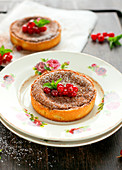 Chocolate and redcurrant individual pies